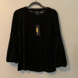 Karl Lagerfeld Black Velvet Medium Top NWT